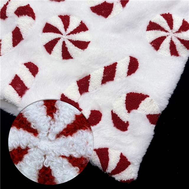 christmas crutch candy velvet fabric