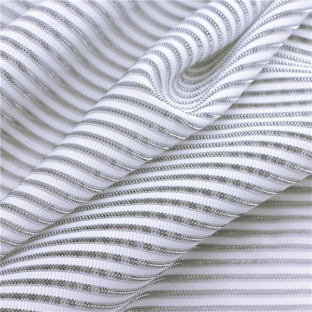 4 ways gold and silver striped knitted fabric