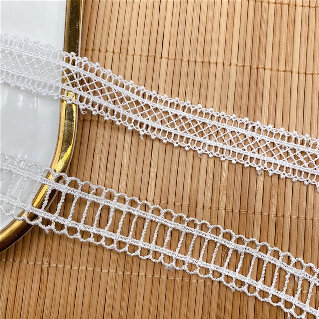 leaves double side stairs hollowed out polyester silk lace