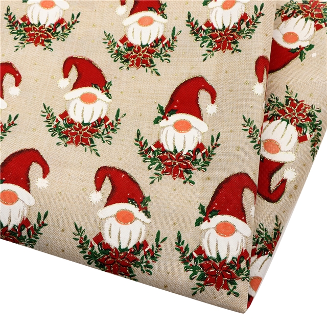 glitter Ink printing christmas snowflake imitation linen