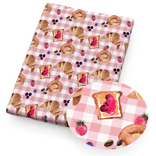 polyester cotton food series polyester cotton fabric set (8 pcs/set) polyester cotton fabric,50*45cm(19.7*17.7