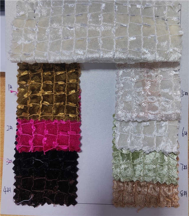 2 ways tassel plaid velvet fabric