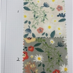 leaf flower printed corduroy fabric