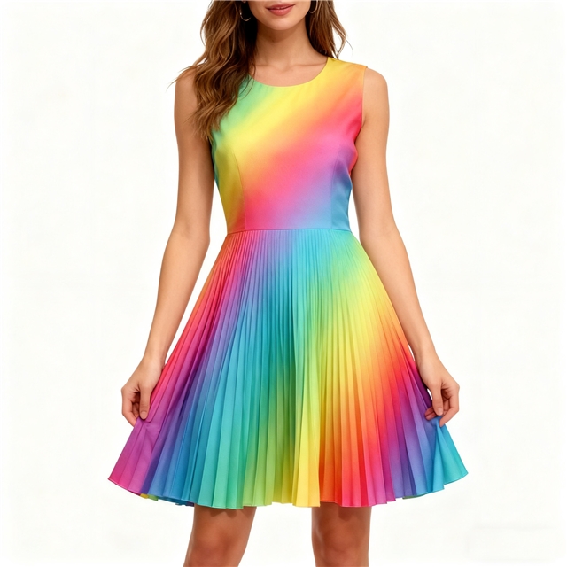 2 ways gainbow gradient knit fabric
