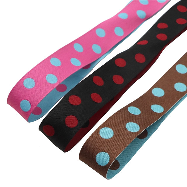 double sided two color polka dot ribbon