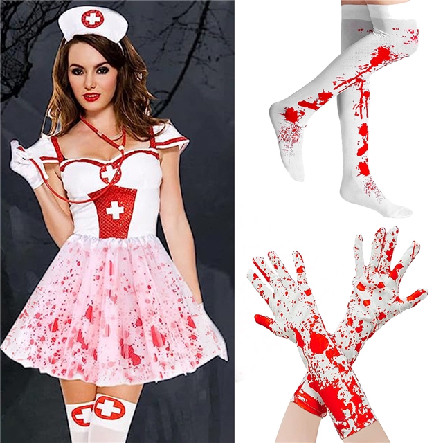 Halloween haunted house costume makeup dance party terrifying decorations gloves socks