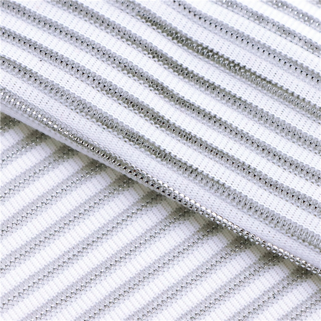 4 ways gold and silver striped knitted fabric