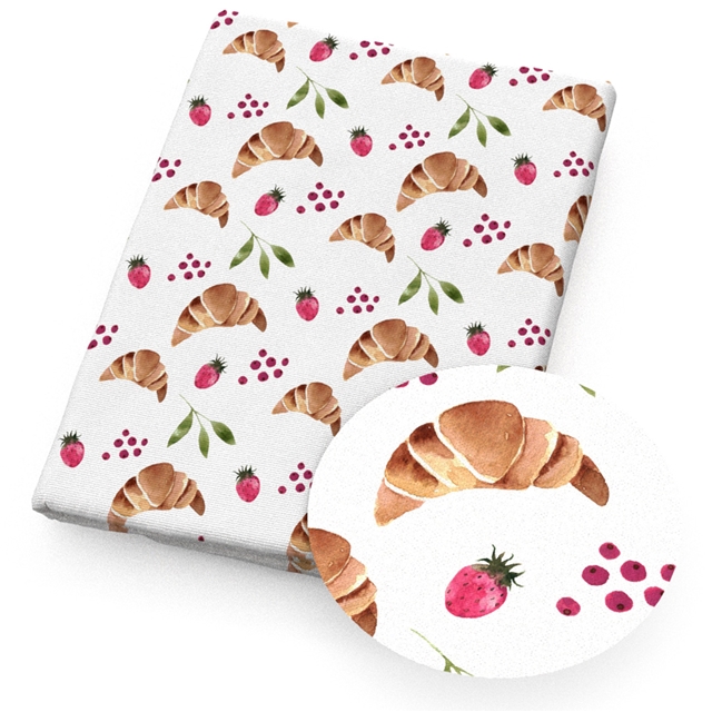 polyester cotton food series polyester cotton fabric set (8 pcs/set) polyester cotton fabric,50*45cm(19.7*17.7