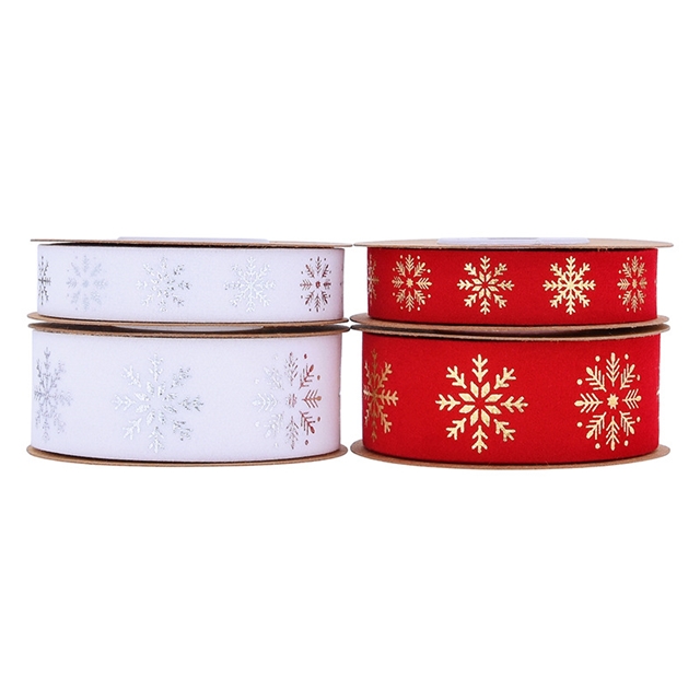 polyester hot stamping Christmas snowflake velvet tape