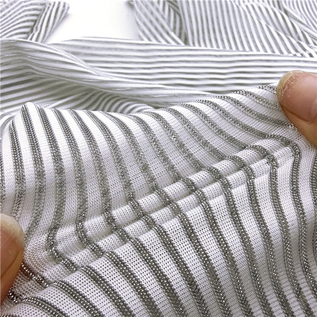 4 ways gold and silver striped knitted fabric