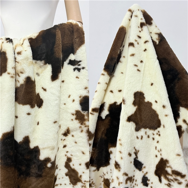 cow patterned velvet fabric
