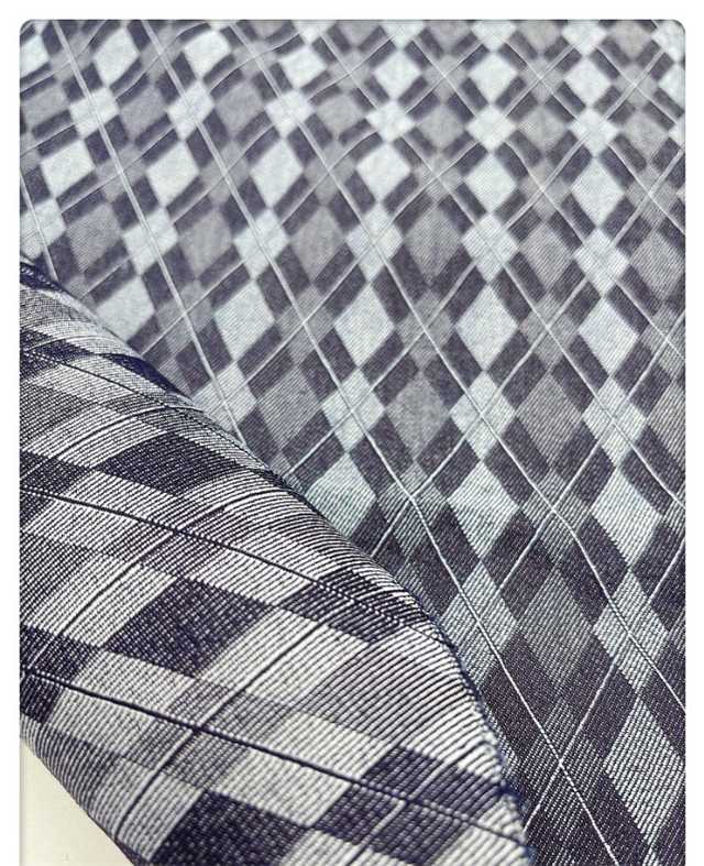 diamond patterned denim fabric