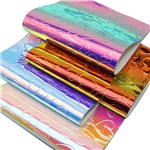 iridescent heart embossed leather