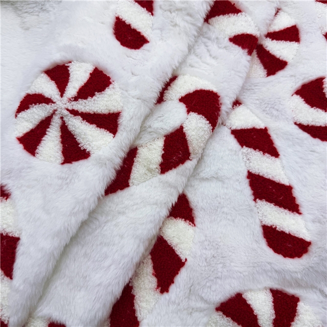 christmas crutch candy velvet fabric