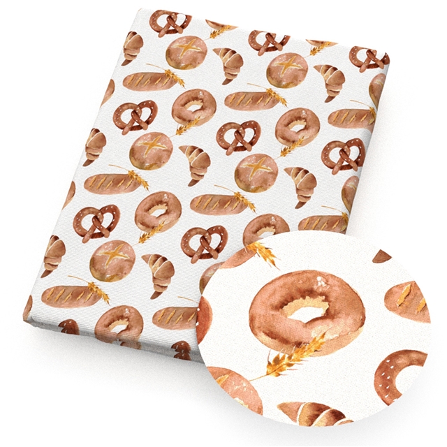 polyester cotton food series polyester cotton fabric set (8 pcs/set) polyester cotton fabric,50*45cm(19.7*17.7