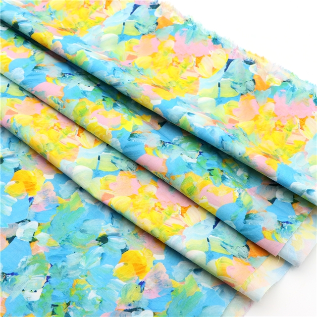 100% cotton oil painting style cotton 60 count digital printed fabric