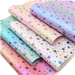 rainbow star Iridescent metal burst cracked faux leather