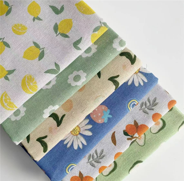 Fruit series printed linen fabric