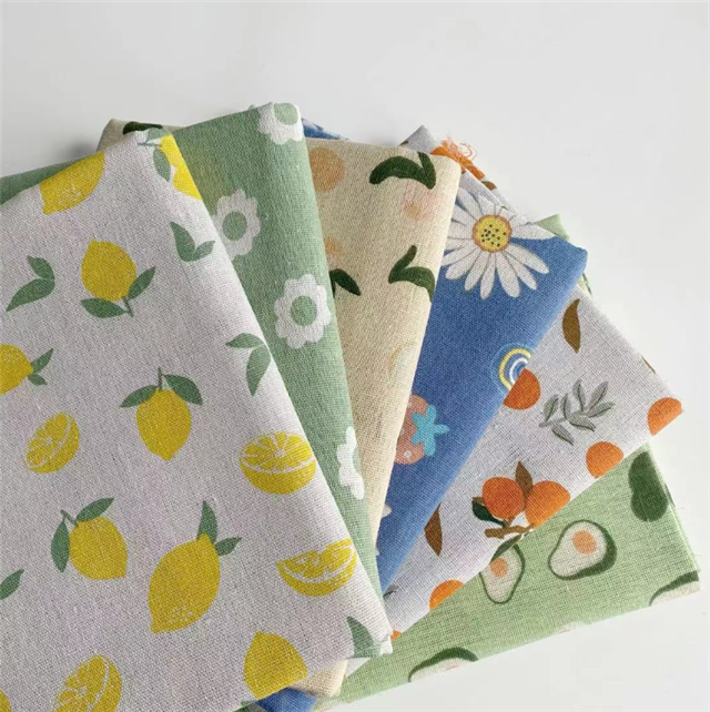 Fruit series printed linen fabric