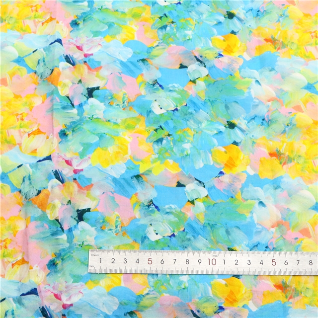 100% cotton oil painting style cotton 60 count digital printed fabric
