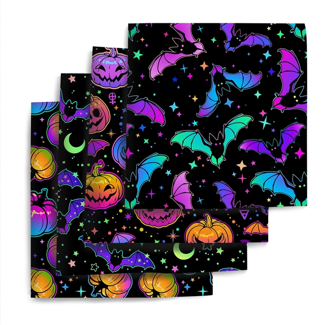 polyester cotton halloween series polyester cotton fabric set (4 pcs/set) polyester cotton fabric,50*45cm(19.7*17.7