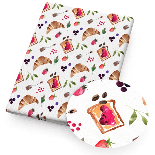 polyester cotton food series polyester cotton fabric set (8 pcs/set) polyester cotton fabric,50*45cm(19.7*17.7