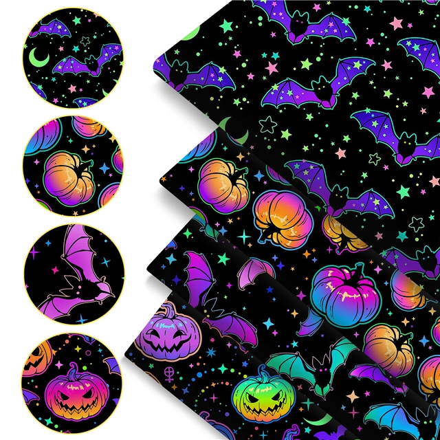 polyester cotton halloween series polyester cotton fabric set (4 pcs/set) polyester cotton fabric,50*45cm(19.7*17.7
