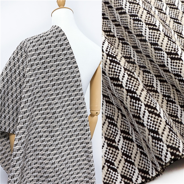 golden silk chiffon woven geometric pattern small fragrant fabric