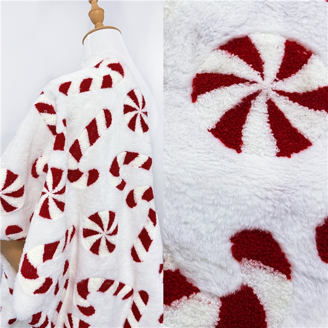 christmas crutch candy velvet fabric