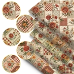checkered flower series polyester cotton fabric set (5 pcs/set)