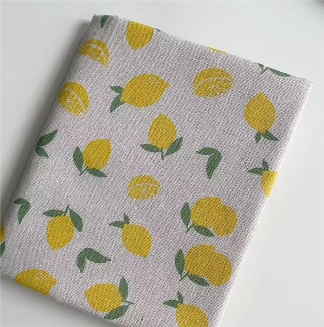 Fruit series printed linen fabric