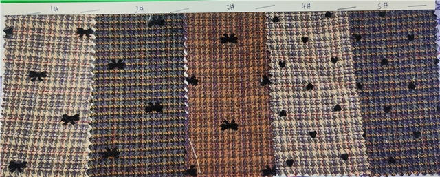 velvet heart bow thousand bird grid brushed fabric