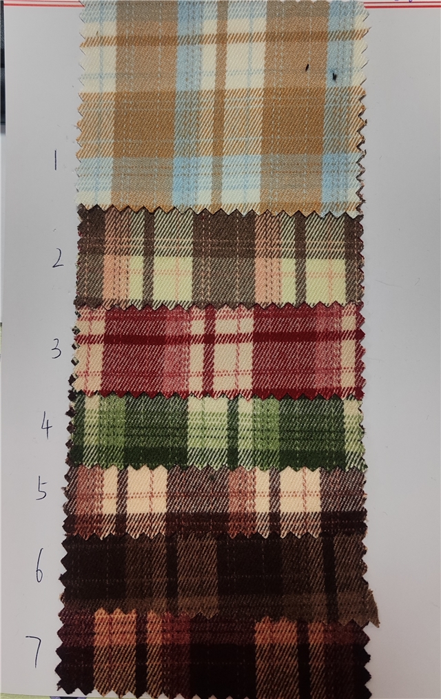 twill brushed yarn dyed checkered fabric