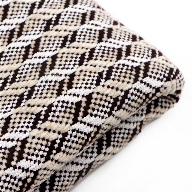 golden silk chiffon woven geometric pattern small fragrant fabric