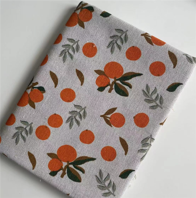 Fruit series printed linen fabric