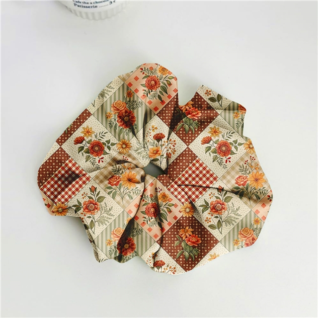 polyester cotton checkered flower series polyester cotton fabric set (5 pcs/set)