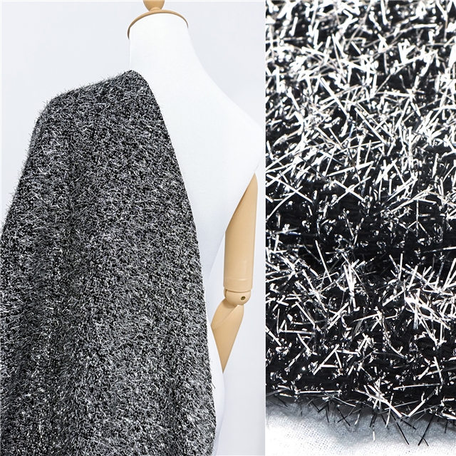 gold and silver thread woolen woven small fragrant fabric 2#silver,50*140cm(19.7*55.1