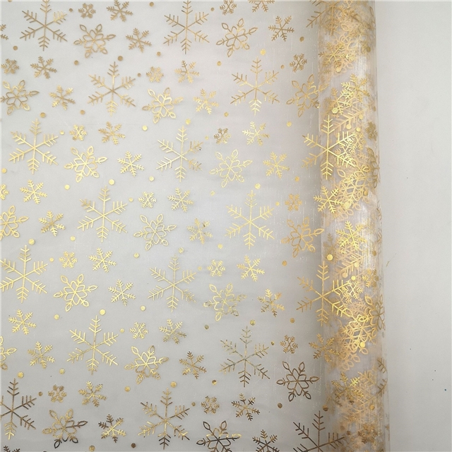 hot stamping heart-shaped organza fabric