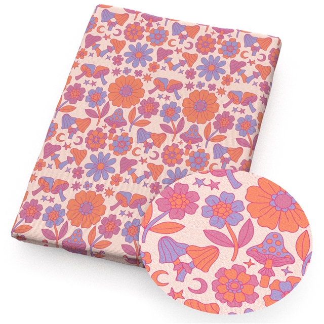 polyester cotton geometric star moon flower series polyester cotton fabric set (5 pcs/set)