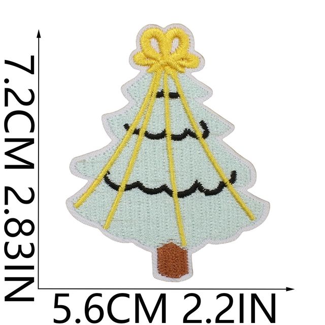 back with glue christmas tree series embroidery patch (back with glue)