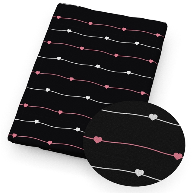 polyester cotton stripe heart series polyester cotton fabric set (12 pcs/set) polyester cotton fabric,20*20cm(7.9*7.9
