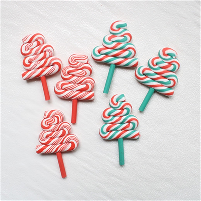 pastic/resin christmas tree lollipop soft glue accessories