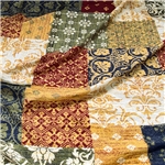 ethnic style patchwork fabric with digital printing and brocade cotton fabric