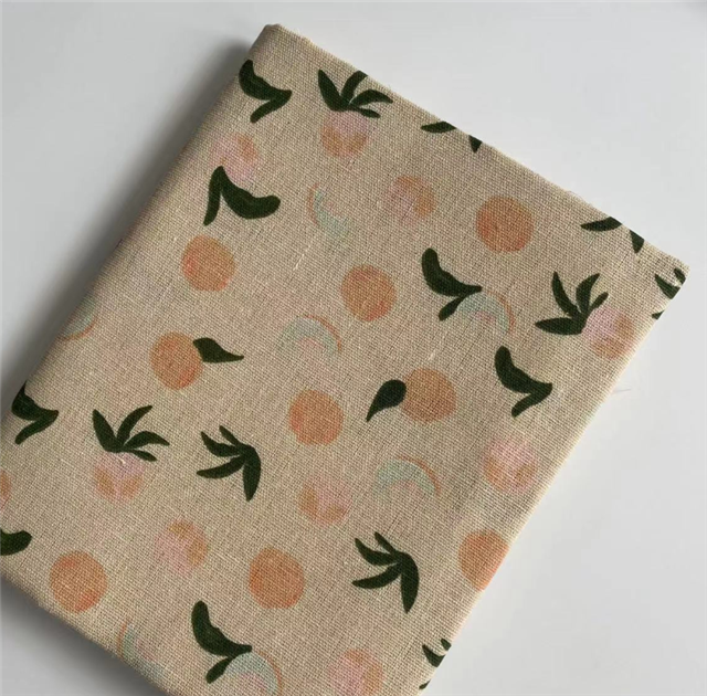 Fruit series printed linen fabric