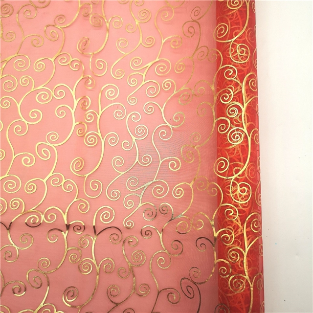 hot stamping heart-shaped organza fabric