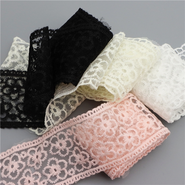 milk silk embroidery branch flower mesh lace