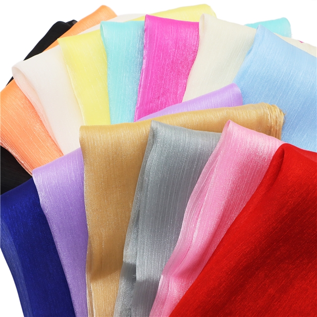 plain shimmering ice flower wrinkled organza fabric 55#,50*150cm(19.7*59.1