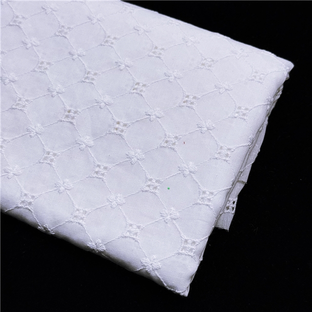 cotton embroidered hollow diamond pattern fabric