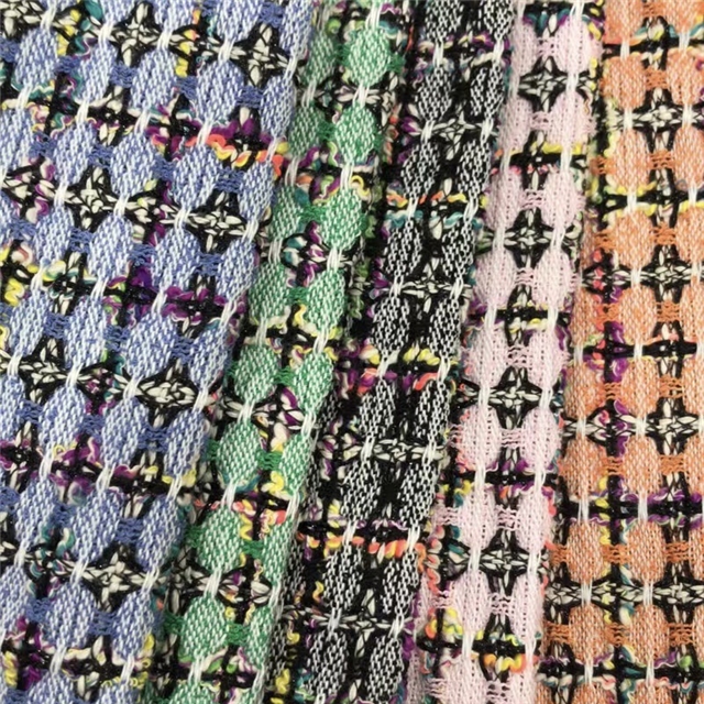 woolen woven plaid small fragrant fabric