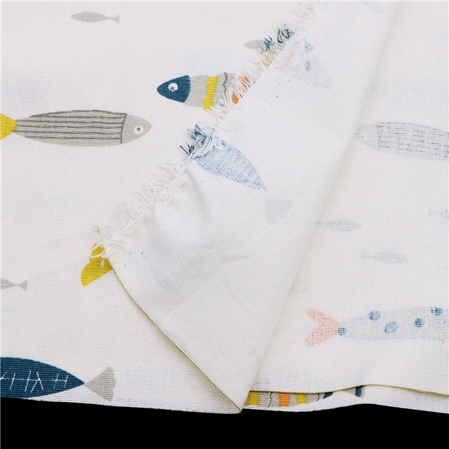fish printing polyester cotton canvas fabric